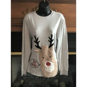 Holiday Time Rudolph "Oh Deer" Top Medium